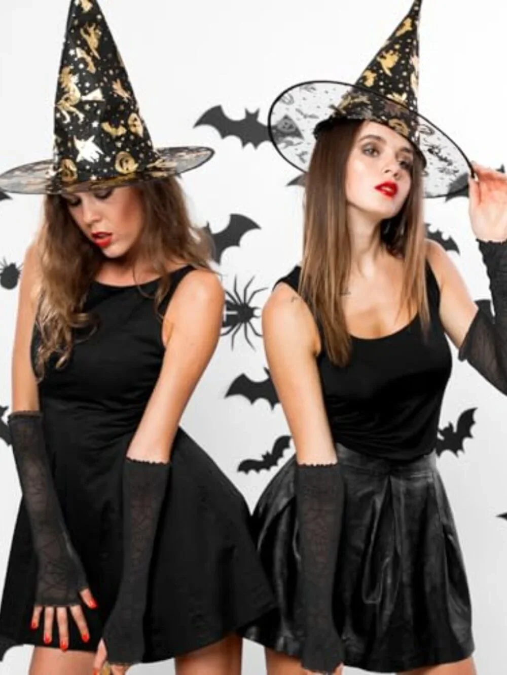 Women's Spider Web Fingerless Arm Warmers Gothic Halloween Mesh Sleeves
